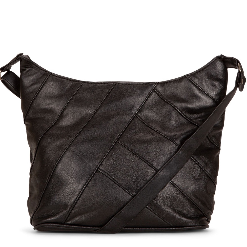 New Bentley Crossbody Black Genuine Leather Bag Shoulder Purse NWT Zip-Up Adjust